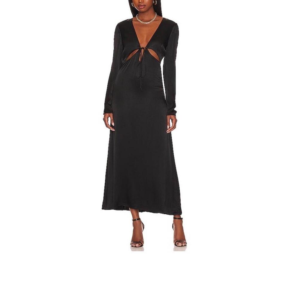 Bardot 'Denver' Black Viscose Cut Out Midi Dress Size S Junior